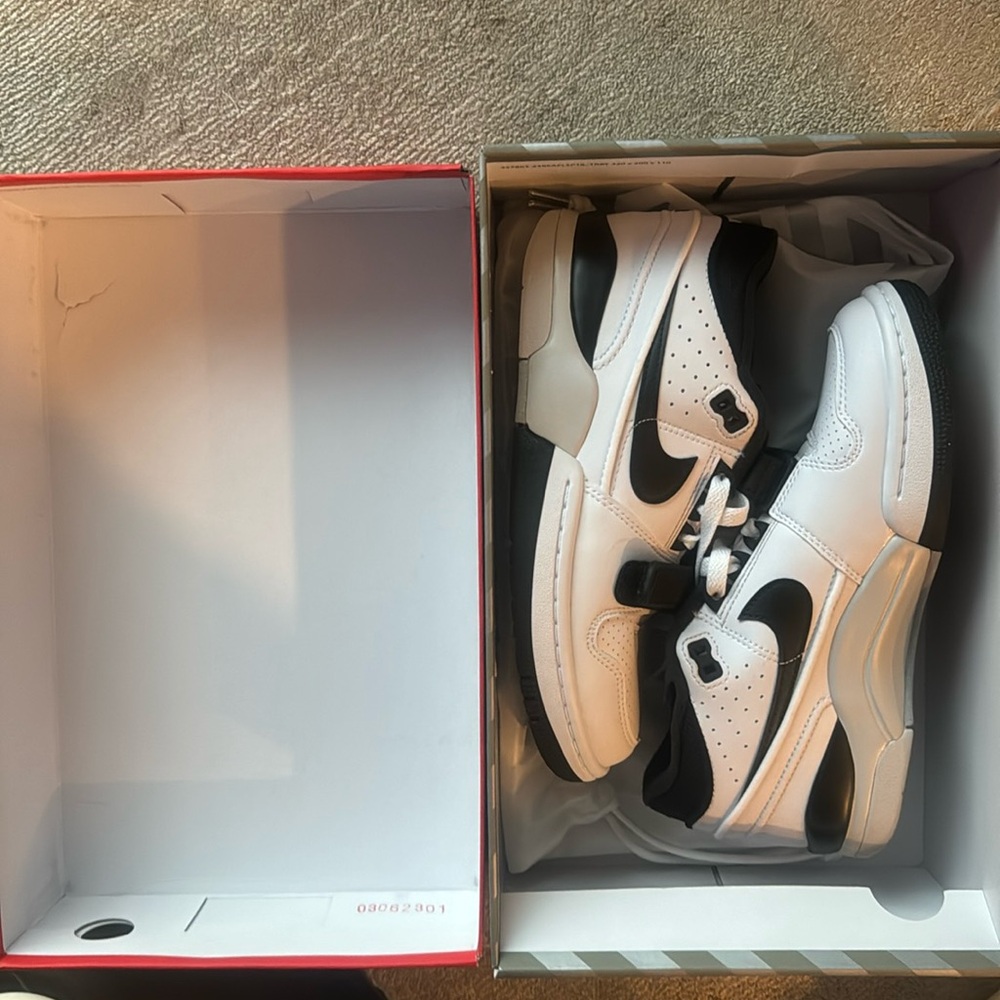 NIKE X BILLIE EILISH ALPHA FORCE WHITE AND BLACK NIB Size 6